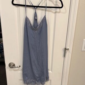 Aerie Soft Blue Lace Chemise